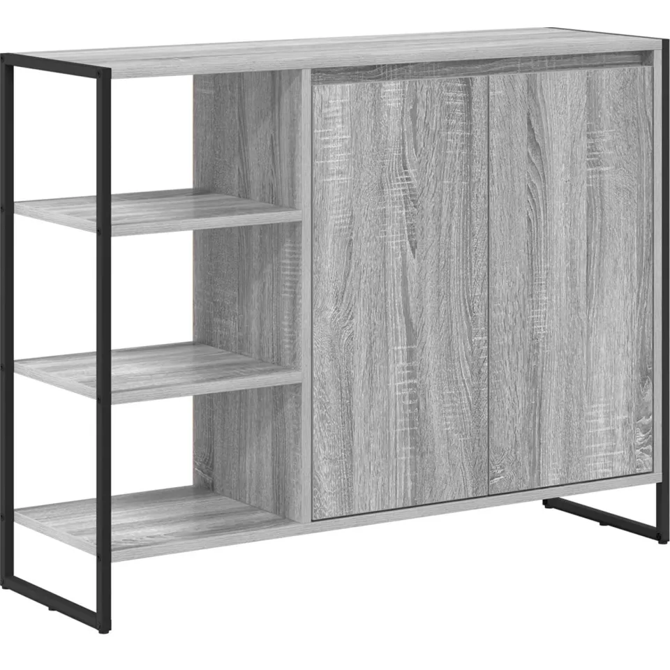 vidaXL Bijzetkast Grijs Sonoma 96.5 x 30 x 75 cm Bewerkt hout, foto 3
