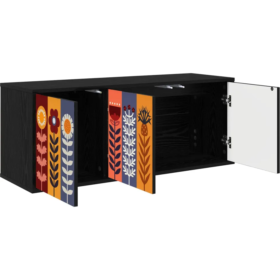 vidaXL Wandgemonteerd tv-meubel ESSEN 102 x 33 x 40 cm Zwart eiken