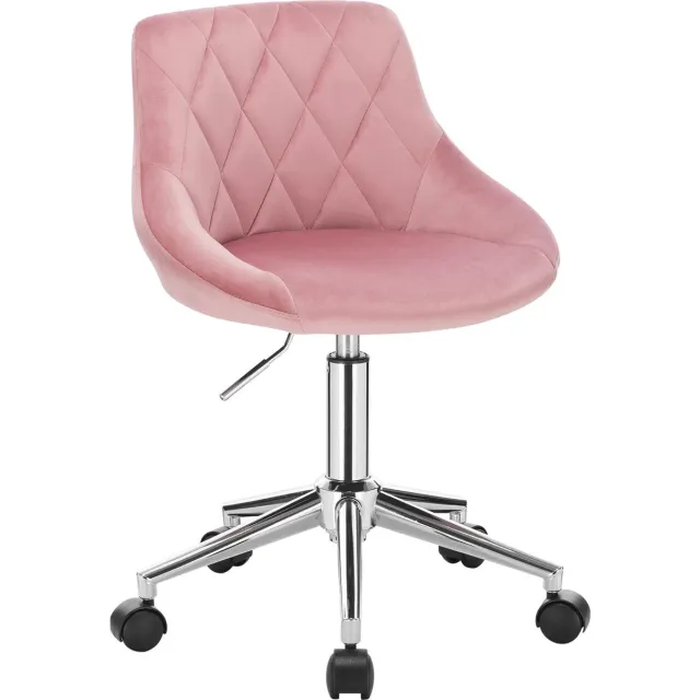 BukkitBow Velvet Bureaustoel – Ergonomisch en In Hoogte Verstelbaar – Geschikt voor Kinderen - Fluweel Stof Roze