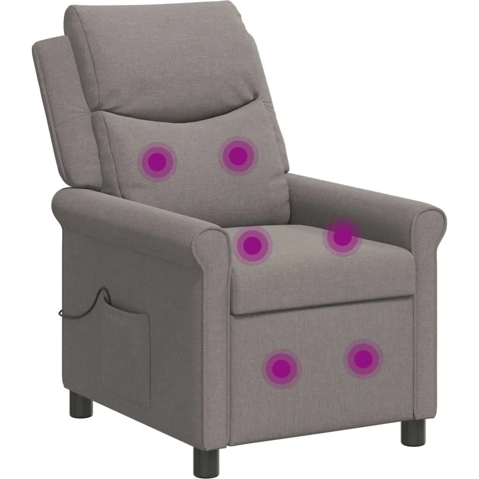 vidaXL Massage-relaxstoel Taupe 69 x 93 x 102 cm Stof, foto 3