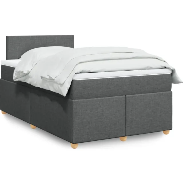 vidaXL Boxspring met matras stof donkergrijs 120x190 cm grijs