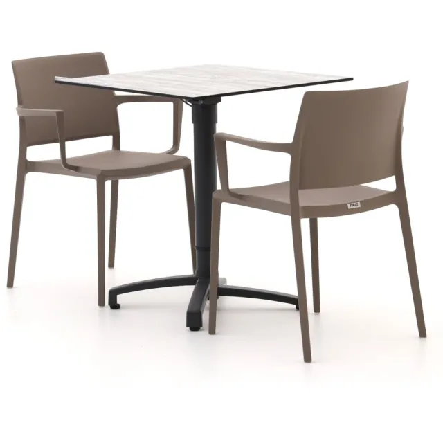 Forza Furniture Forza Sile/Canzo 70cm dining tuinset 3-delig verstelbaar Taupe