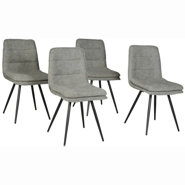 Weber Industries Set van 4 AURA eetkamerstoelen / Lichtgrijs