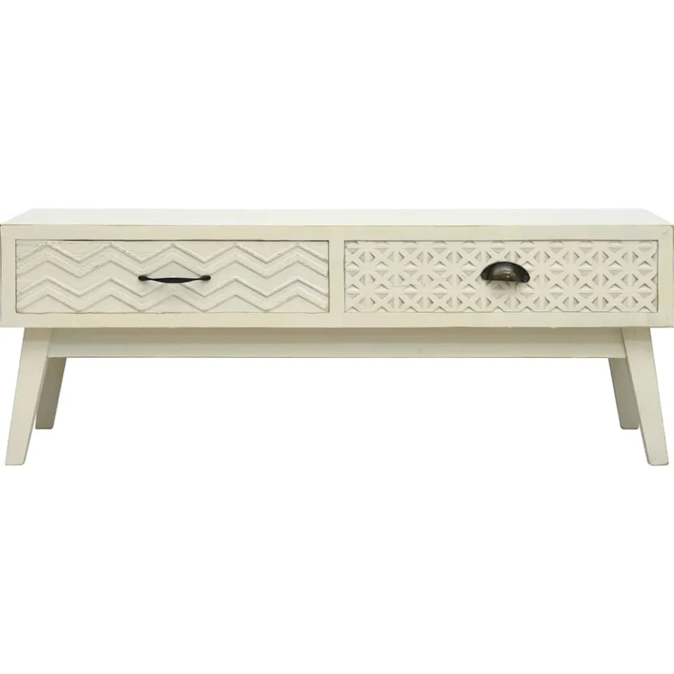vidaXL Salontafel met 2 lades 110x50x40 cm bewerkt hout grijs, foto 2