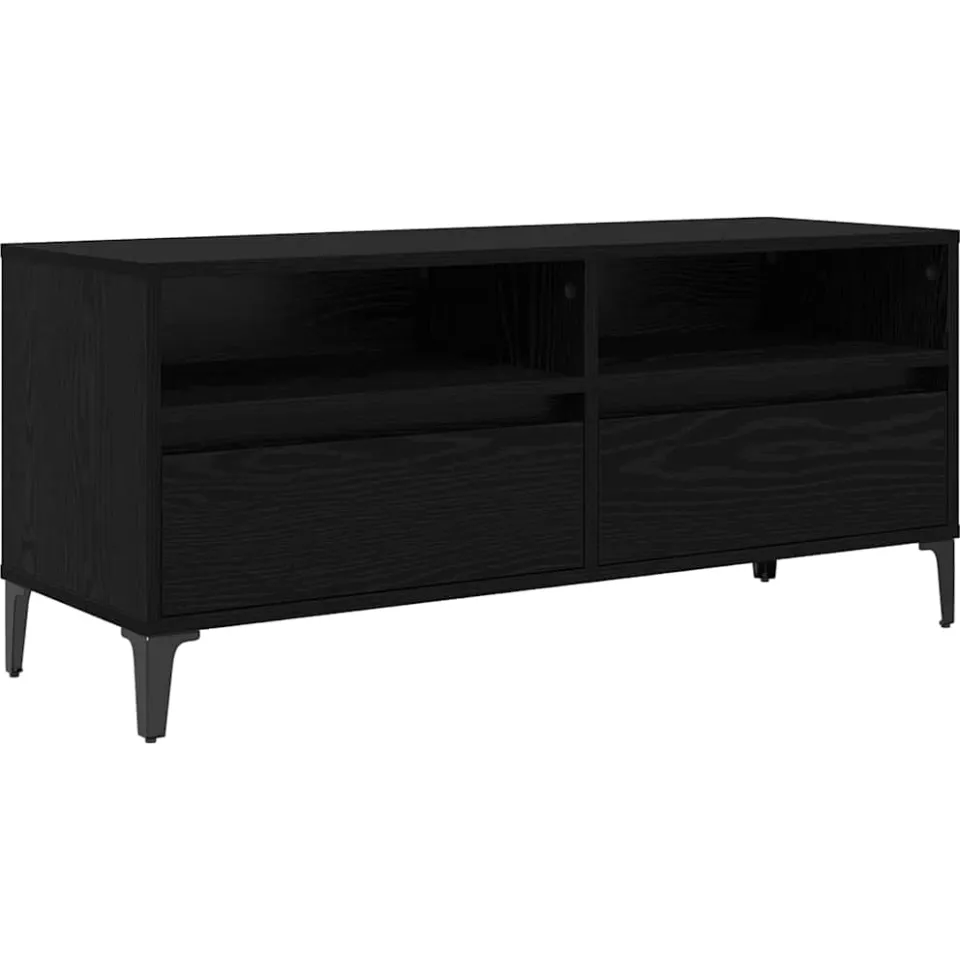 vidaXL TV-kast met lade Zwart Eiken 100 x 34,5 x 44,5 cm, foto 3