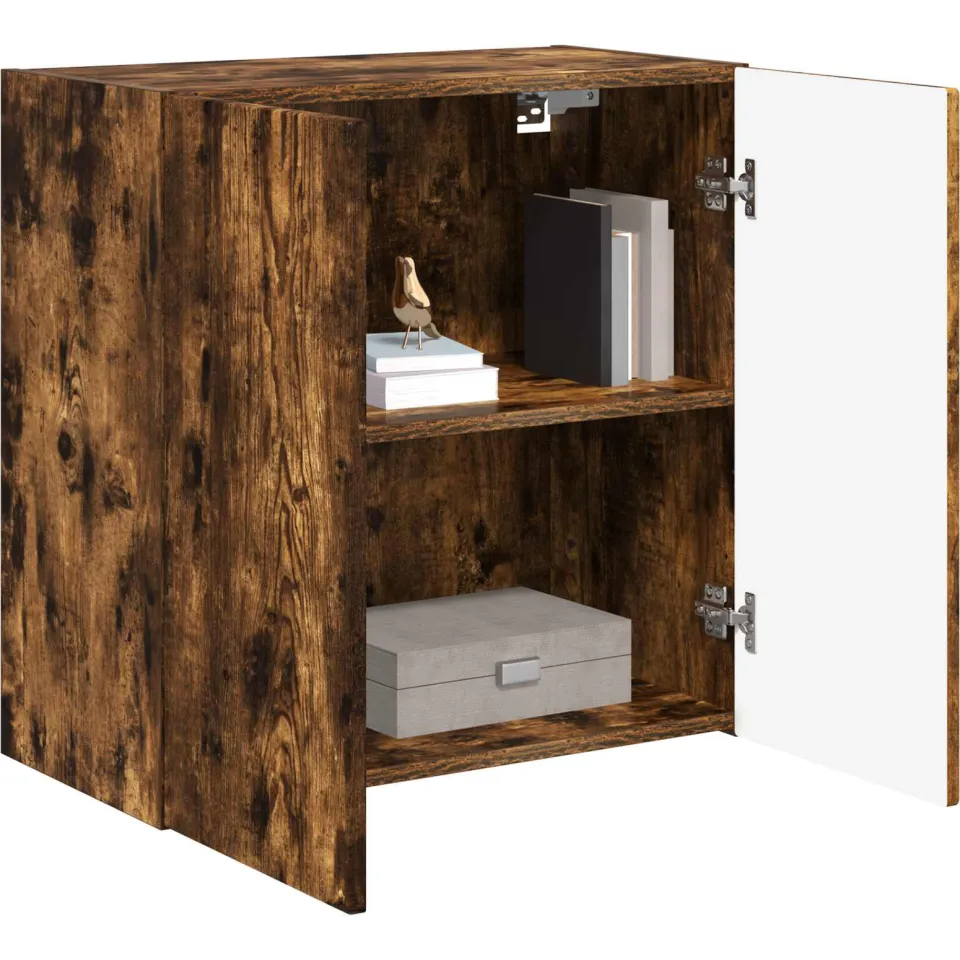 vidaXL TV-wandkast 59,5 x 31 x 60 cm Gerookt eiken Bewerkt hout Bruin