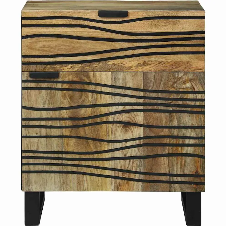 vidaXL Nachtkastje Naturel 50 x 33 x 60 cm Bewerkt hout, foto 3