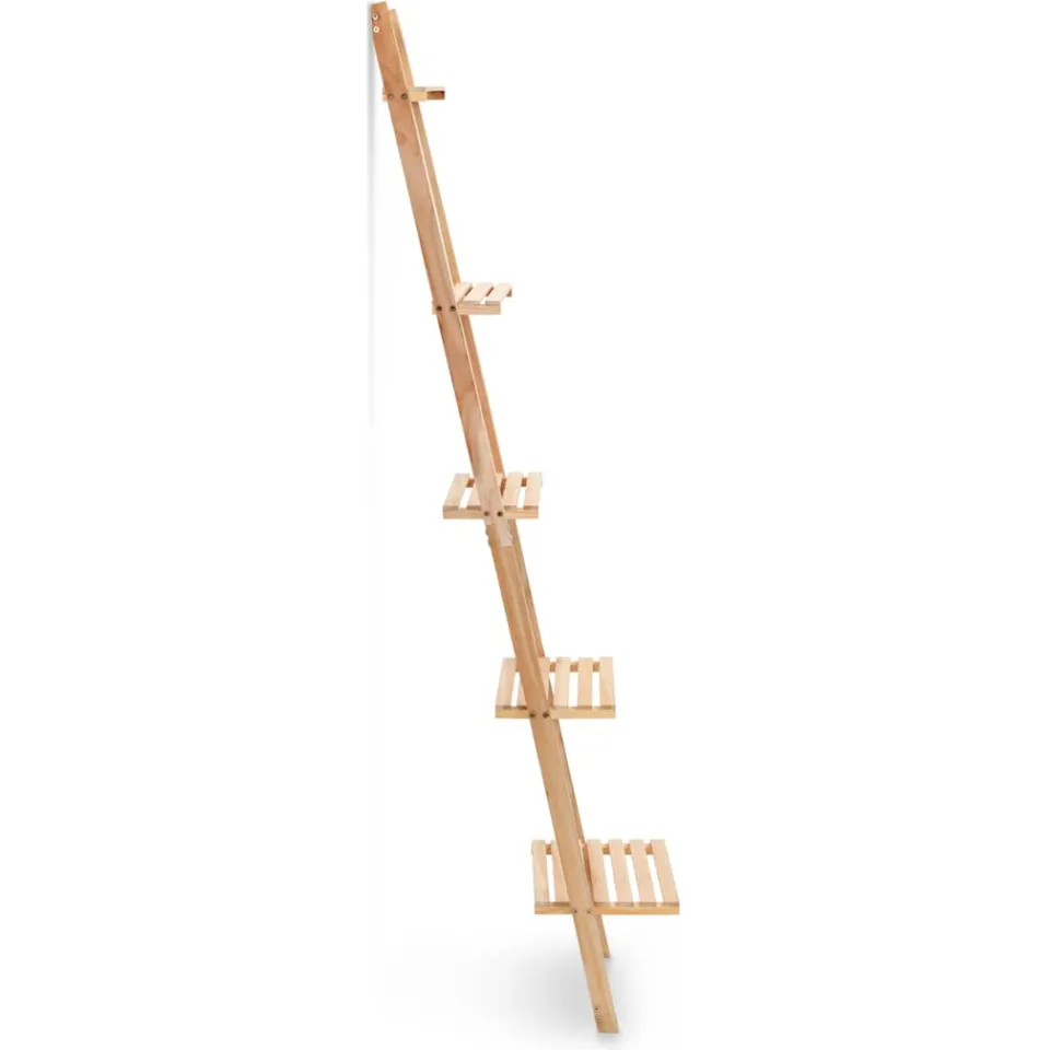 vidaXL Wandrek ladder 41,5x30x176 cm cederhout beige, foto 2