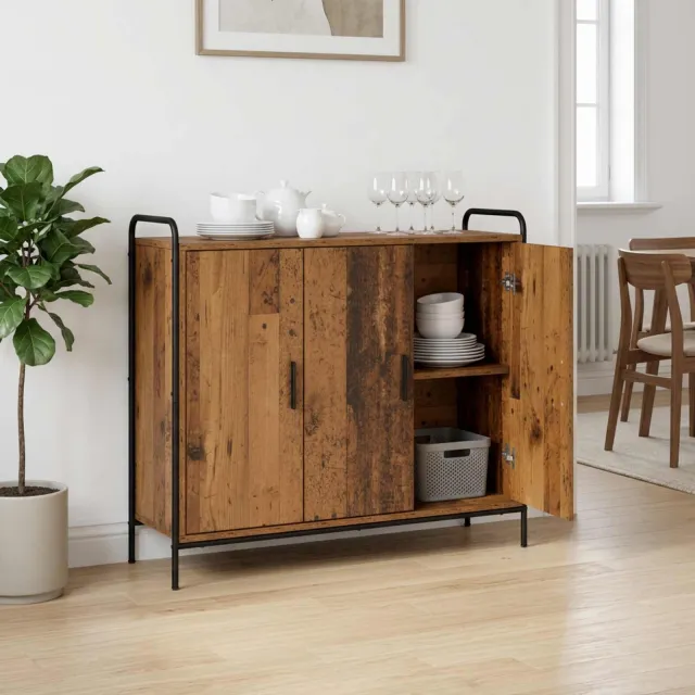 vidaXL Dressoir Oud hout 97 x 33 x 81 cm Bewerkt hout Bruin