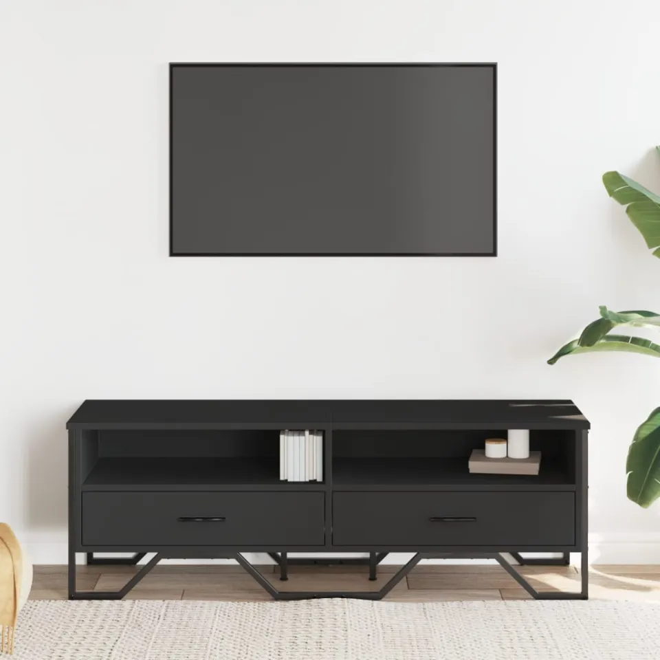 vidaXL Tv-meubel 122x34x41 cm bewerkt hout zwart, foto 2