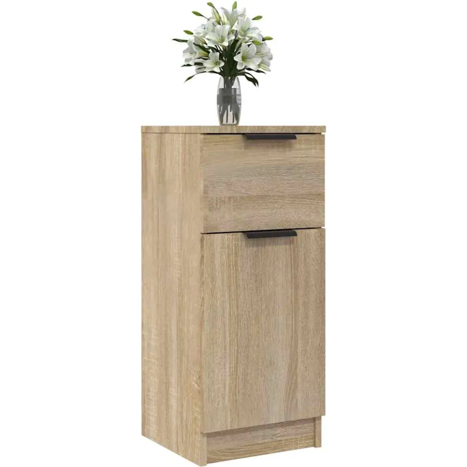 vidaXL Dressoirs 2 st 30x30x70 cm bewerkt hout sonoma eikenkleurig