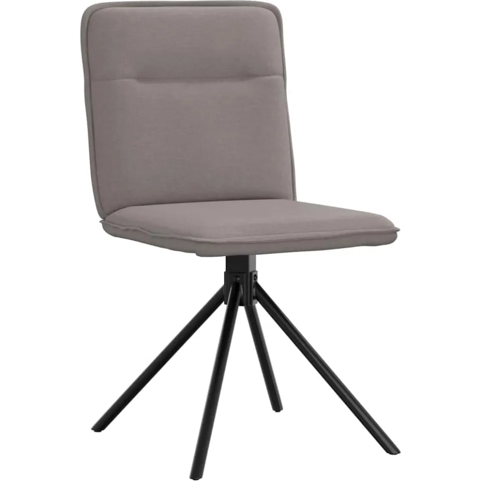 vidaXL Eetkamerstoelen draaibaar 2 st stof taupe