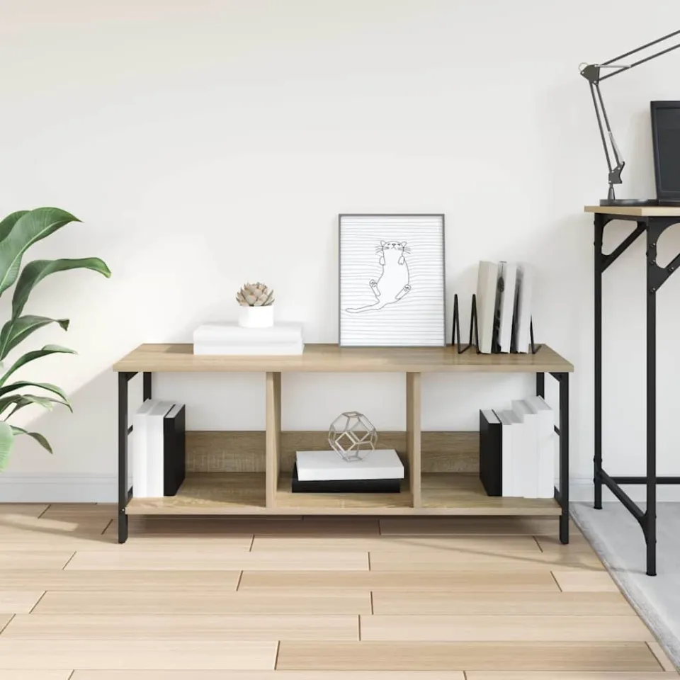 vidaXL Boekenkast 3-laags 102 x 32 x 40,5 cm Bewerkt hout Sonoma Eiken, foto 4