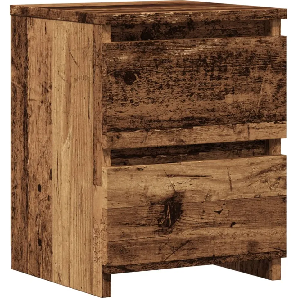 vidaXL Nachtkastjes 2 st 30x30x40 cm bewerkt hout oud houtkleurig bruin, foto 4