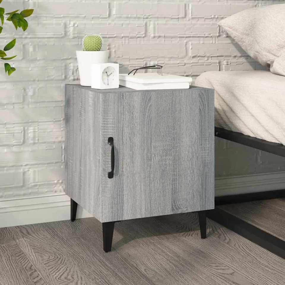 vidaXL Nachtkastjes 2 st bewerkt hout grijs sonoma eikenkleurig, foto 3