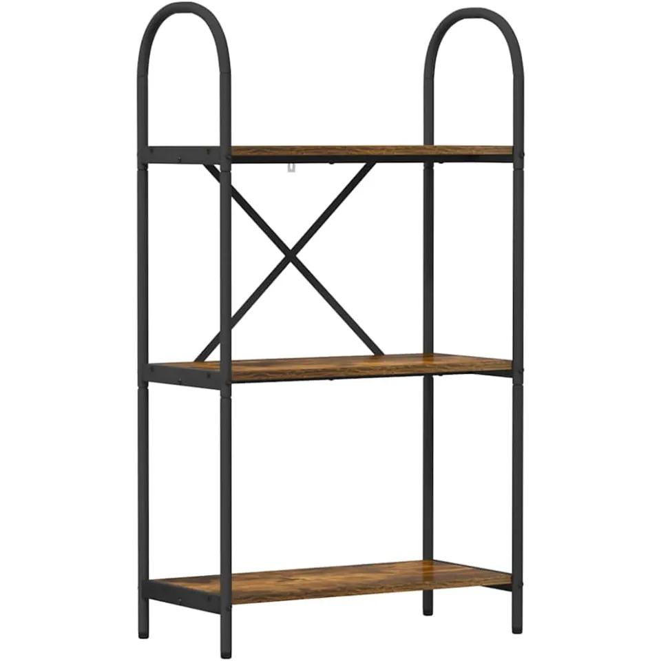vidaXL Boekenkast 3-laags 60 x 30 x 109 cm Bewerkt hout Gerookt eiken, foto 3