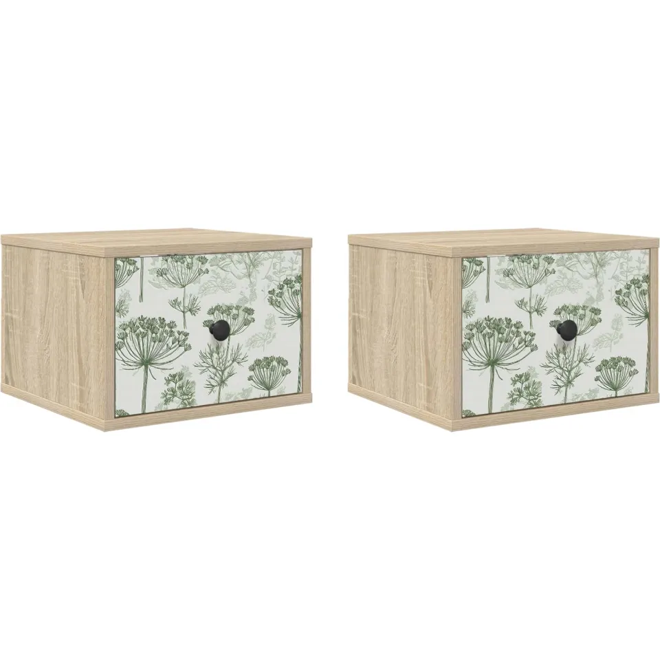 vidaXL Wandkastje GOTHA 2 st Sonoma Eiken 36 x 33 x 25 cm Bewerkt hout Bruin