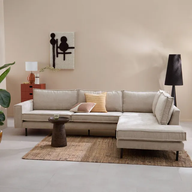 NOUS Living hoekbank rechts Lexington Rebel Beige