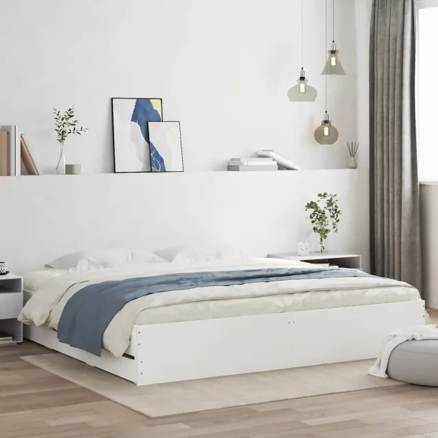 vidaXL Bedframe met lades bewerkt hout wit 160x200 cm