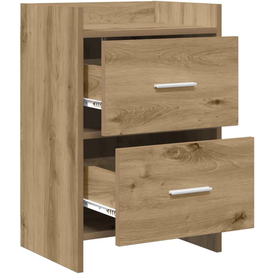 vidaXL Nachtkastjes Artisanaal eiken 40 x 30 x 60 cm Bewerkt hout, foto 3