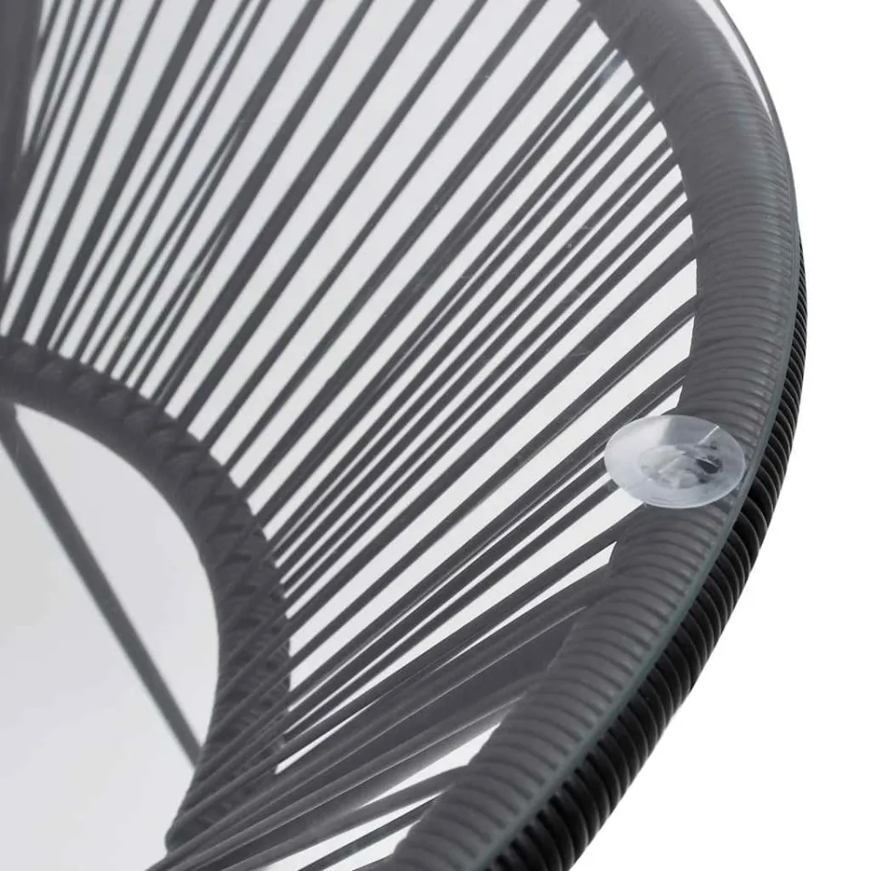 vidaXL Tuintafel Ø70x74 cm rattan en glas zwart, foto 4