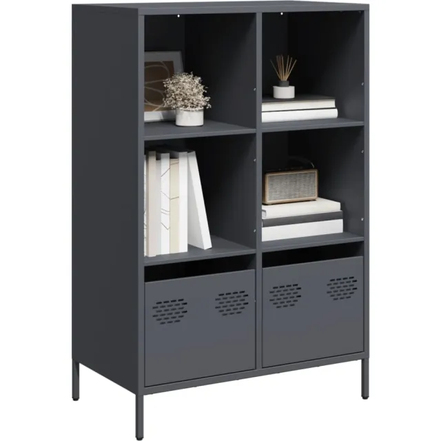 vidaXL Hoge kast 68x39x103,5 cm staal antracietkleurig