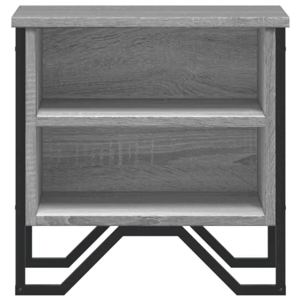vidaXL Nachtkastje 40x30x40 cm bewerkt hout grijs sonoma eikenkleurig, foto 4