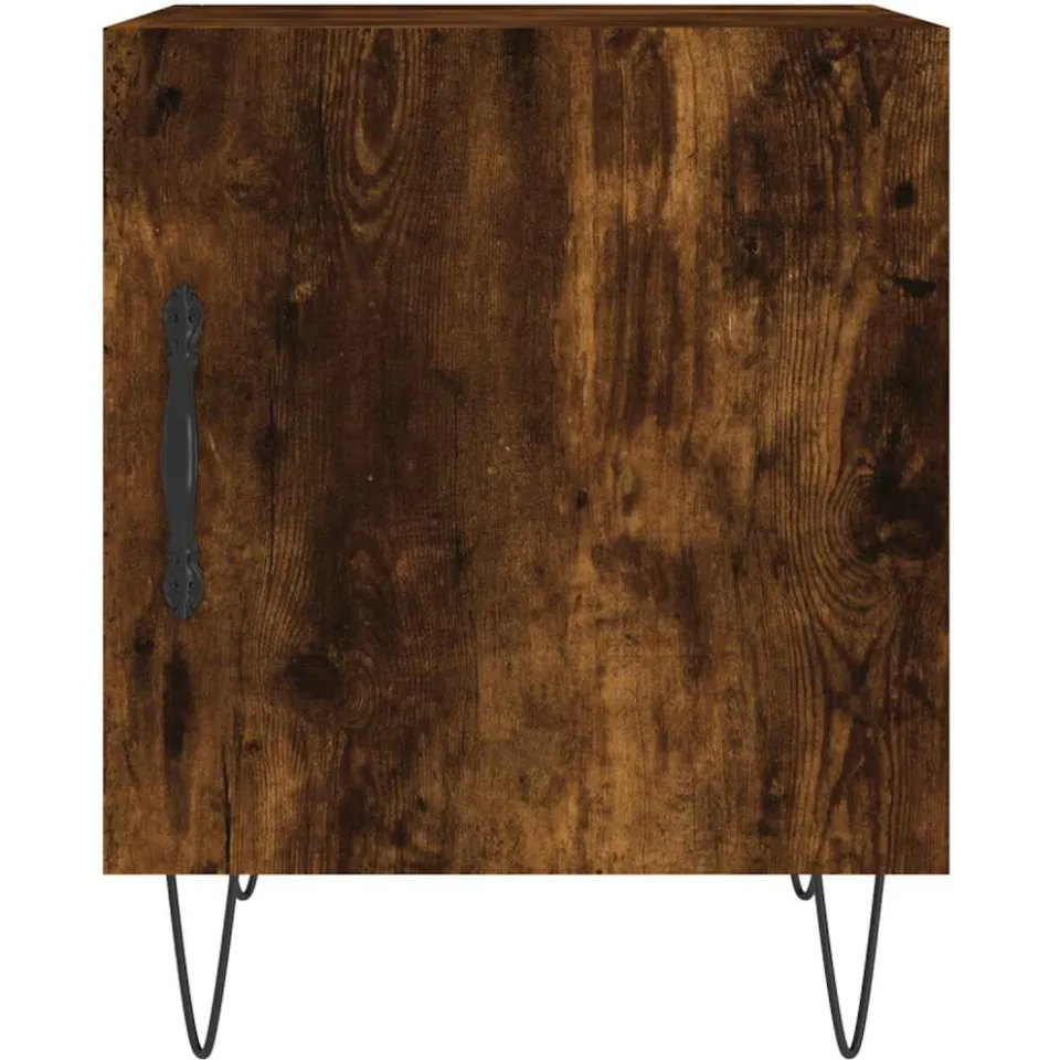 vidaXL Nachtkastje 40x40x50 cm bewerkt hout gerookt eikenkleurig, foto 4