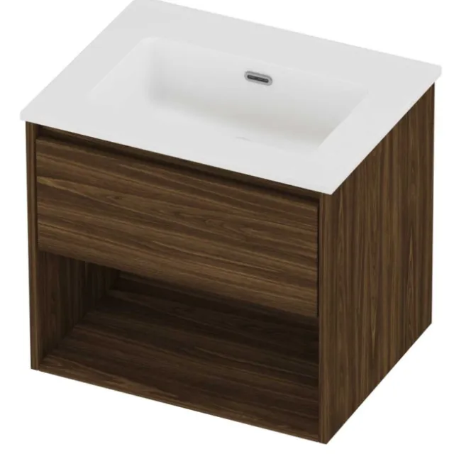 Proline Tribute Badmeubelset Porselein Elegant Schap 60x46x54 cm Mat White Cabana Oak Eiken