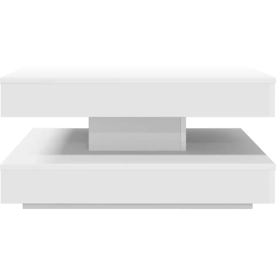vidaXL Salontafel 360 graden draaibaar 70x70x34,5 cm wit, foto 4