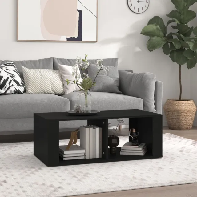 vidaXL Salontafel 100x50x36 cm bewerkt hout zwart, foto 2