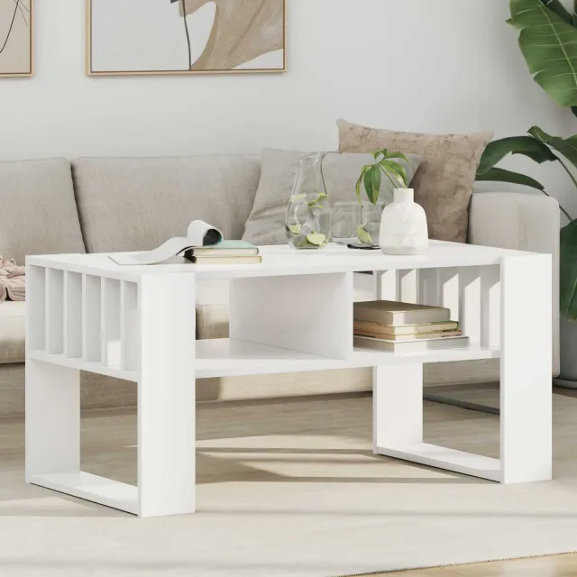 vidaXL Salontafel Wit 92 x 49,5 x 45 cm Bewerkt hout, foto 2