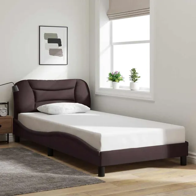 vidaXL Bedframe zonder matras "Hvar" 100x200 cm stof donkerbruin