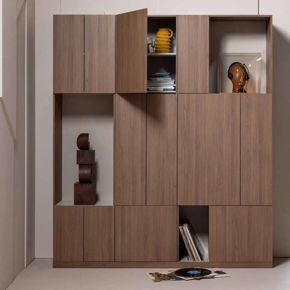 WOOOD Build Opbergkast 80 cm - Walnoot Fineer - Bruin - 215x80x41, foto 4