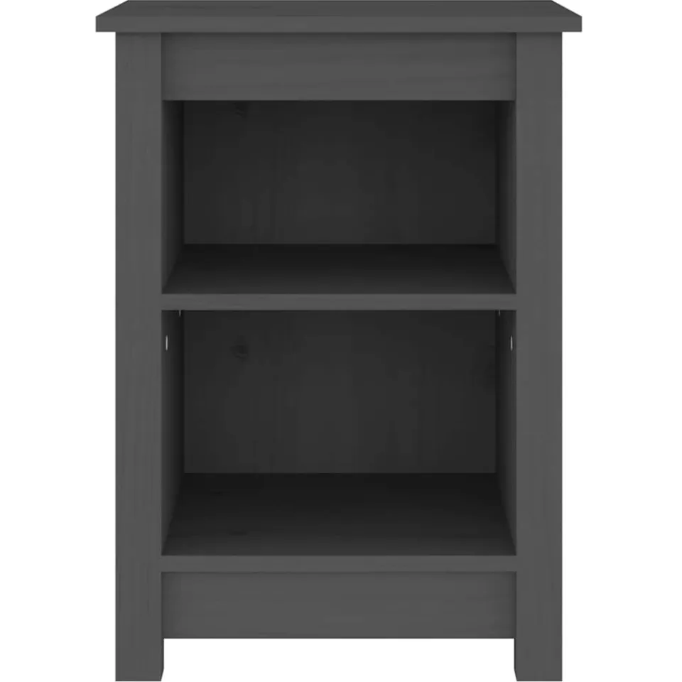 vidaXL Nachtkastje 40x35x55 cm massief grenenhout grijs