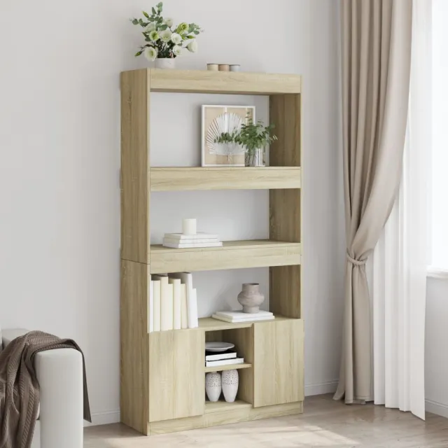 vidaXL Hoge kast 92x33x180 cm bewerkt hout sonoma eikenkleurig, foto 2