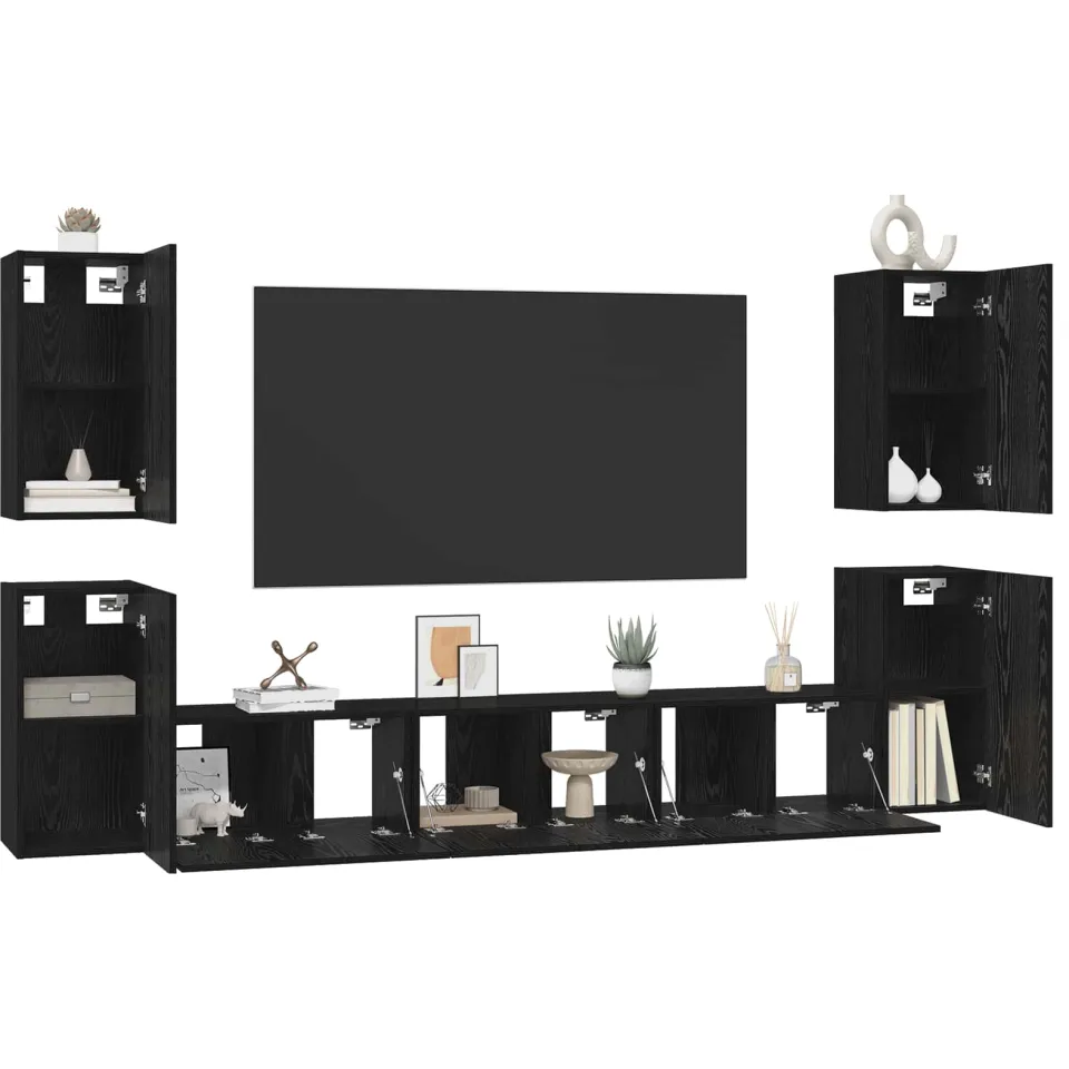vidaXL Tv-meubelset 7 st Zwart Eiken, foto 3