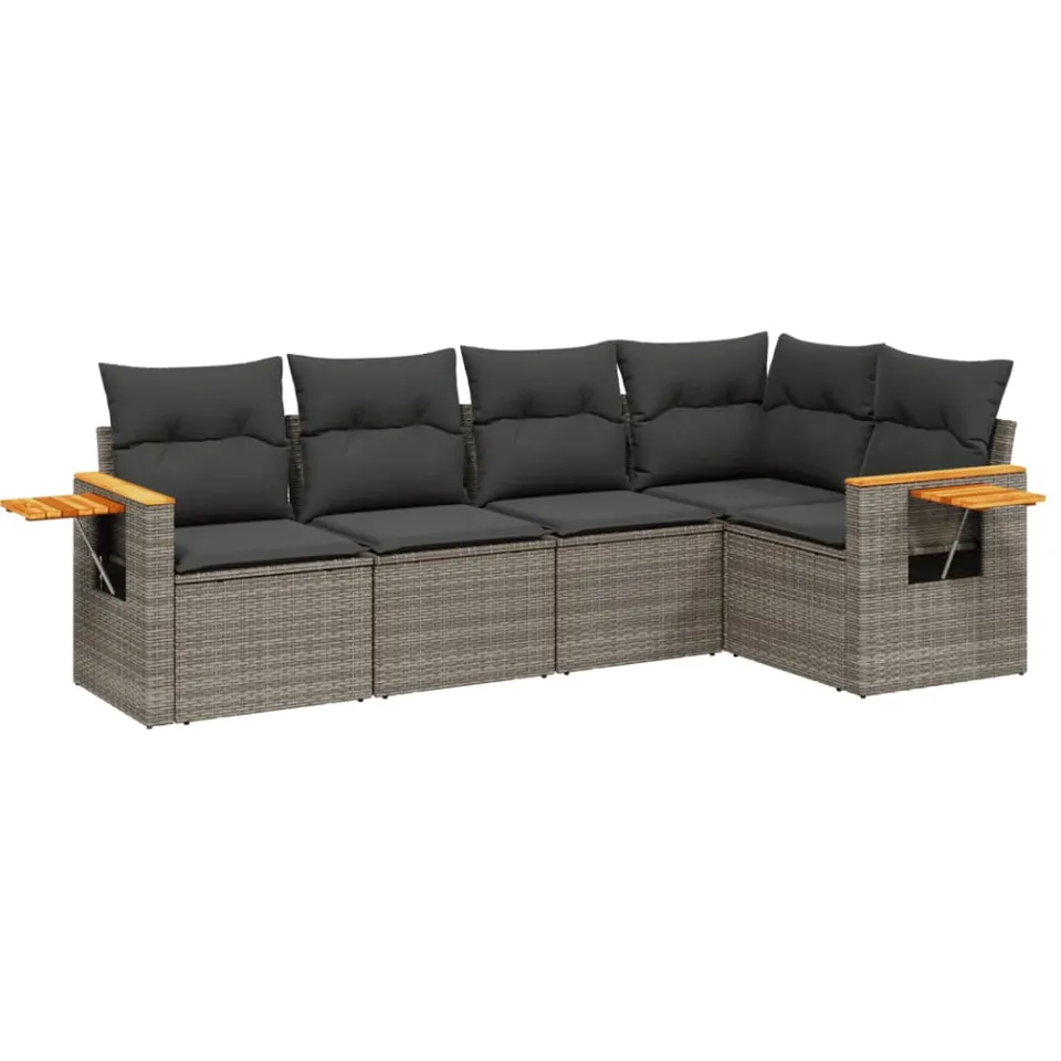 vidaXL Patio Sofa Set 5-zits Grey