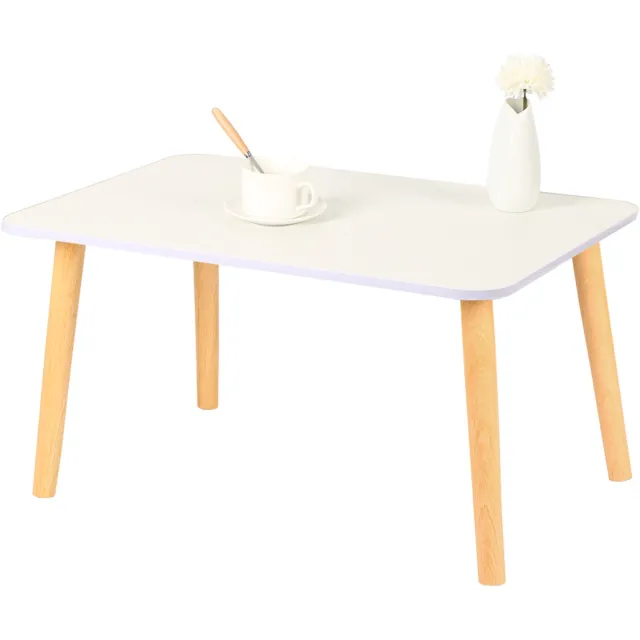 PIPIPOXER Bijzettafel - Tafeltje - Kleine Salontafel - Tafel Industrieel - Sidetable voor Woonkamer, Thuiskantoor - 60 x 40 x 32 cm - Wit