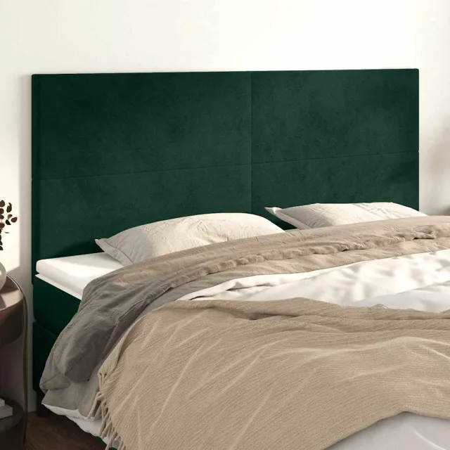 vidaXL Hoofdbord donkergroen 160x5x118/128 cm fluweel