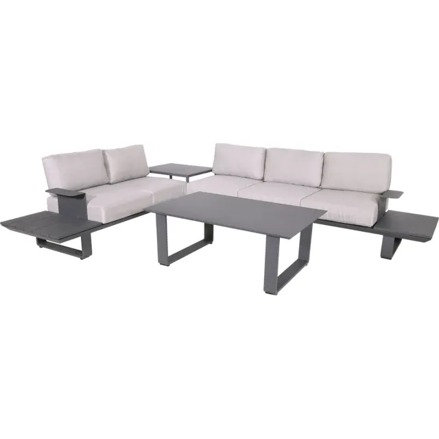 Outdoor Living Loungehoekset Espressi Rock Antraciet/grijs