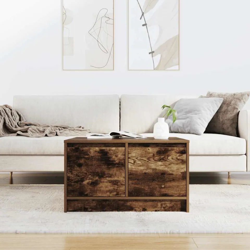 vidaXL Salontafel met lades 70,5x70x40 cm gerookt eikenkleurig, foto 2