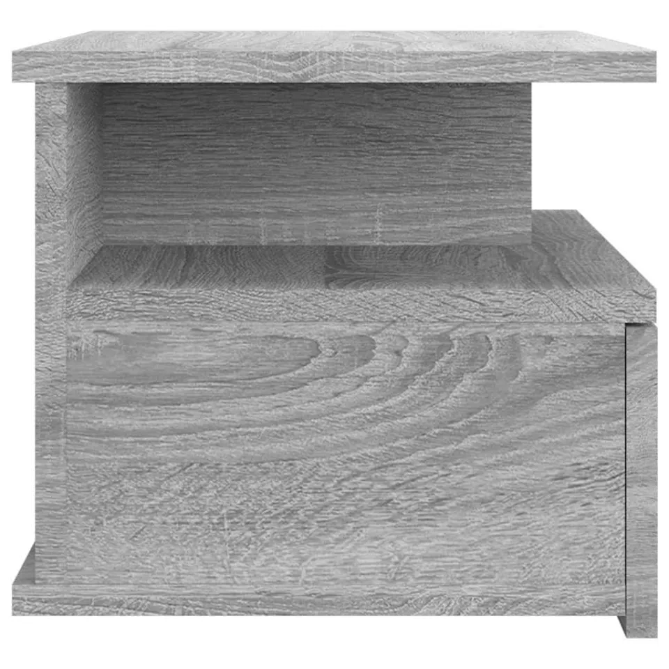 vidaXL Nachtkastje zwevend 40x31x27 cm bewerkt hout grijs sonoma eiken, foto 3