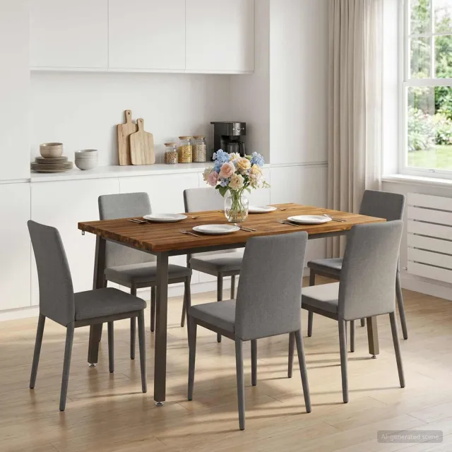 vidaXL Vierkante Eettafel 140 x 90 x 75 cm Massief Acaciahout Naturel