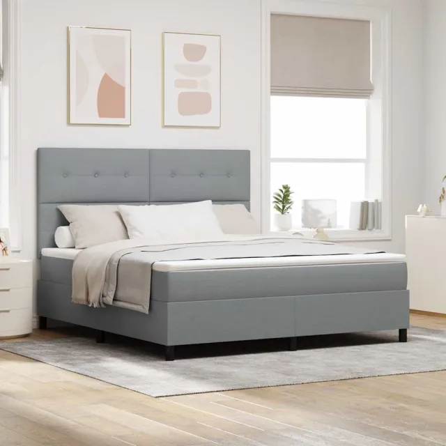 vidaXL Boxspring bed met hoofdeinde Lichtgrijs 180 x 200 cm Stof