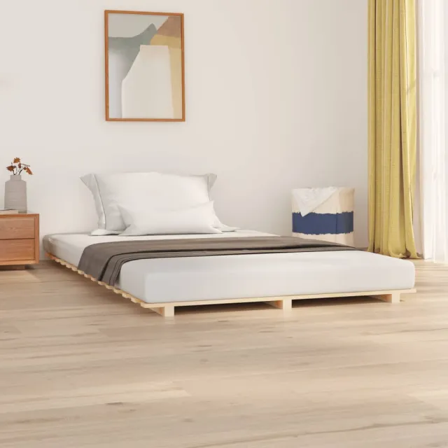 vidaXL Bedframe massief grenenhout 140x190 cm bruin