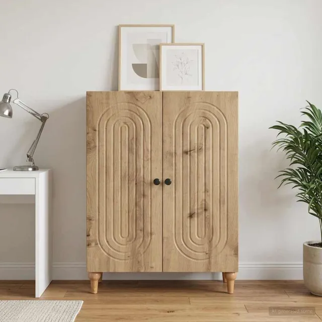 vidaXL Dressoir Artisanaal eiken 66 x 34,5 x 90 cm Bewerkt hout Bruin