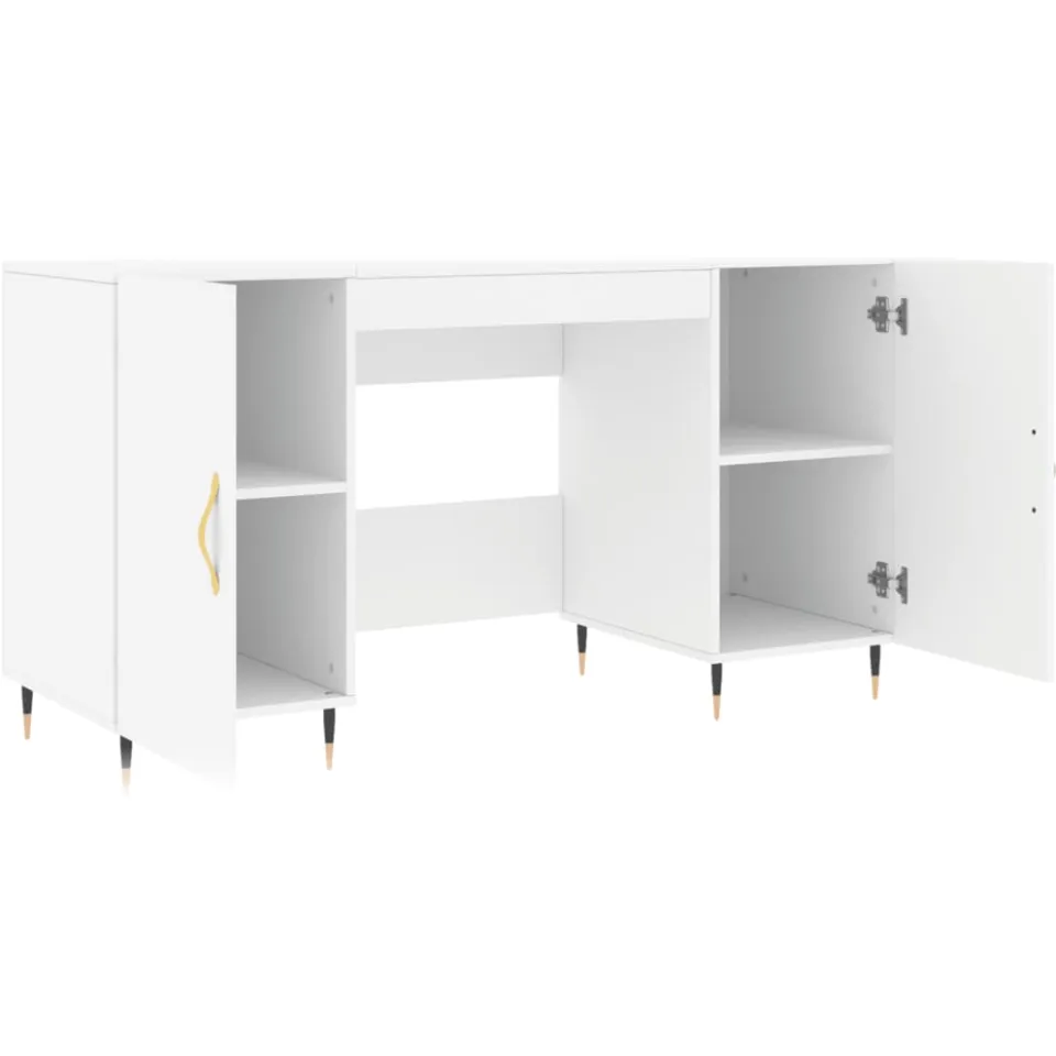 vidaXL Bureau 140x50x75 cm bewerkt hout wit