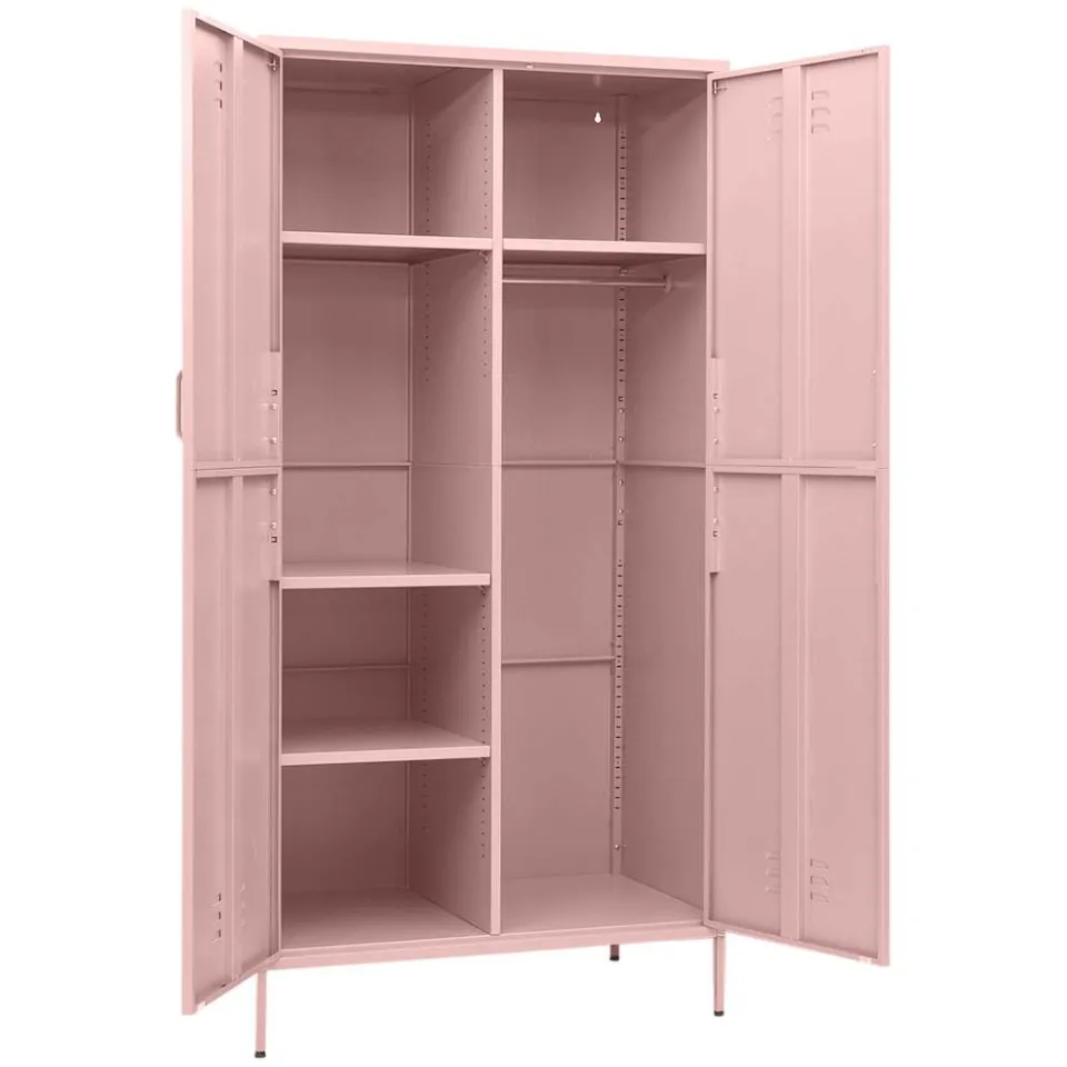 vidaXL Kledingkast 90x50x180 cm staal roze, foto 3