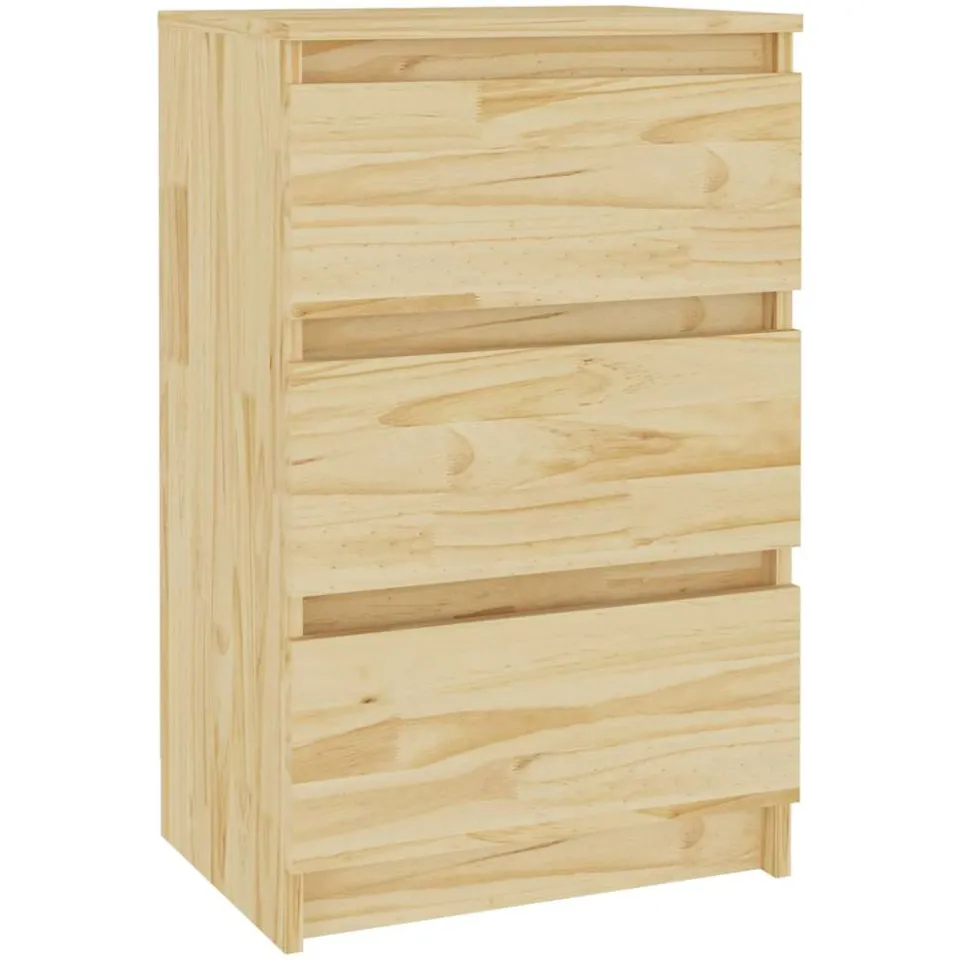 vidaXL Nachtkastje 40x29,5x64 cm massief grenenhout bruin, foto 3